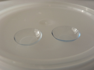 contact lenses in a dish